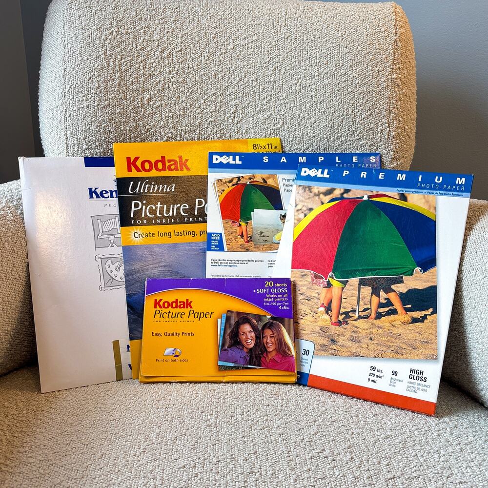 Y2K Kodak Dell Kentmere Photo Paper Lot Inkjet Darkroom Vintage Bundle